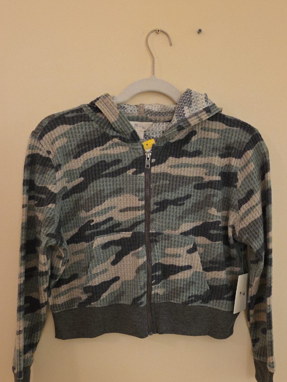 Kids Camouflage Zip Hoodie - Green & Gray